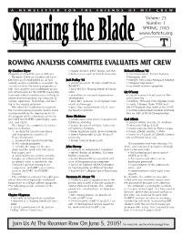 Rowing Analysis Committee Evaluates Mit Crew