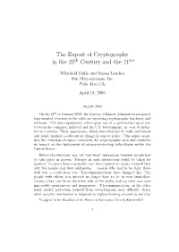 The Export of Cryptography in the 20 Century and the 21