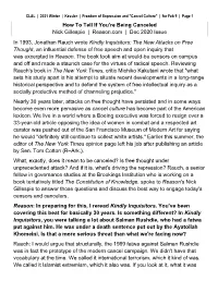 How to Tell If You're Being Canceled Nick Gillespie | Reason.Com | Dec