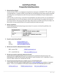 LA/LB Pool of Pools Frequently Asked Questions