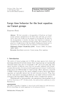 Large Time Behavior for the Heat Equation on Carnot Groups