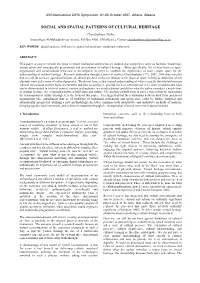 Social and Spatial Patterns of Cultural Heritage