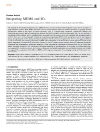 Integrating MEMS and Ics