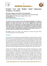 Prostatic Cyst with Bladder Outlet Obstruction Symptoms. Case Report