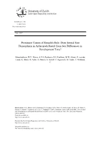 'Proximate Causes of Rensch's Rule: Does Sexual Size Dimorphism In