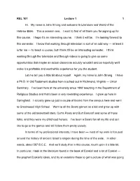 REL 101 Lecture 1 1 Hi. My Name Is John Strong and Welcome To