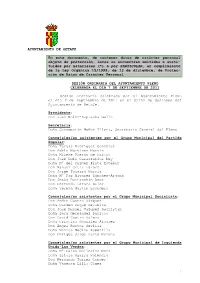 1 AYUNTAMIENTO DE GETAFE En Este Documento, De Contener Datos