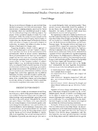 Environmental Studies: Overview and Context