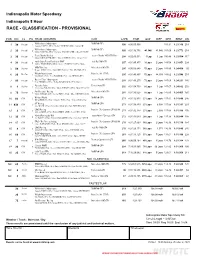 Race - Classification - Provisional