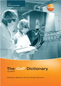 The Gxp Dictionary 1St Edition