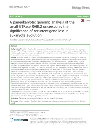 A Paneukaryotic Genomic Analysis of the Small Gtpase RABL2