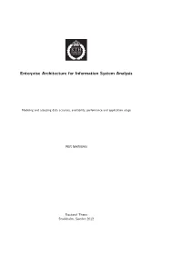 Enterprise Architecture for Information System Analysis