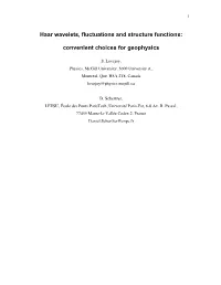 Haar Wavelets, Fluctuations and Structure Functions