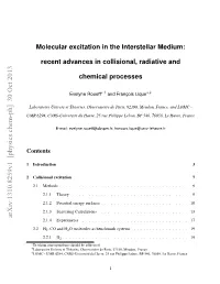Molecular Excitation in the Interstellar Medium: Recent Advances In