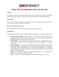 Name That Precipitation Type Lab Exercise