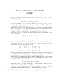 Stat 309: Mathematical Computations I Fall 2014 Lecture 8