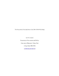 The Generalized Trust Questions in the 2006 ANES Pilot Study Eric M
