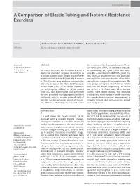 A Comparison of Elastic Tubing and Isotonic Resistance Exercises