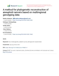 A Method for Phylogenetic Reconstruction of Aneuploid Cancers Based on Multiregional Genotyping Data