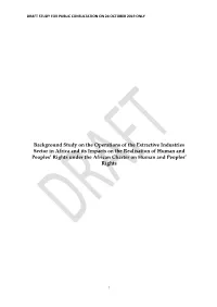 Background Study on the Operations of the Extractive Industries Sector In