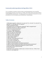 Commonly Asked Questions During Clinics 2013