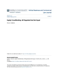 Equity Crowdfunding: All Regulated but Not Equal