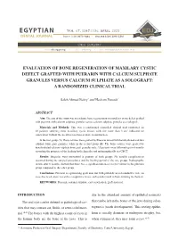 Evaluation of Bone Regeneration of Maxillary