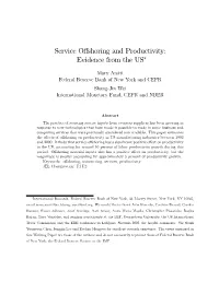 Service Offshoring and Productivity