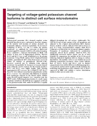 Targeting of Voltage-Gated Potassium Channel Isoforms to Distinct Cell Surface Microdomains