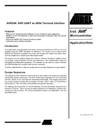 AVR244 AVR UART As ANSI Terminal Interface