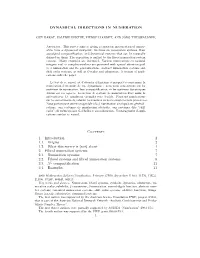 DYNAMICAL DIRECTIONS in NUMERATION Contents 1