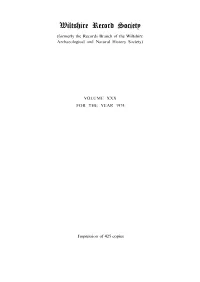 Abstracts of Wiltshire Tithe Apportionments