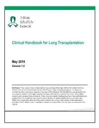 Clinical Handbook for Lung Transplantation