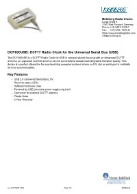 DCF600USB: DCF77 Radio Clock for the Universal Serial Bus (USB)