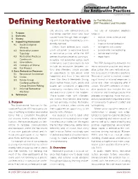 Defining Restorative IIRP President and Founder