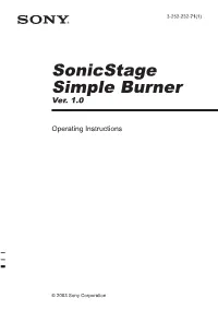Sonicstage Simple Burner Ver. 1.0
