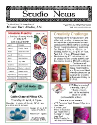 Creativity Challenge 1St Sunday of Every Month, 2 - 3:30 P.M