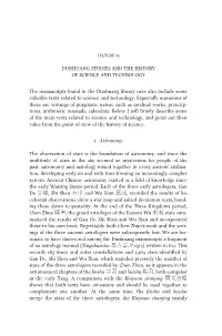 Dunhuang Studies and the History of Science and Technology The