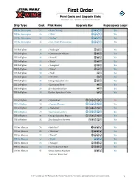 First Order TM Point Costs and Upgrade Slots Version 1.6 - Wave 6 / January Update