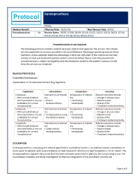 Keratoprosthesis Protocol