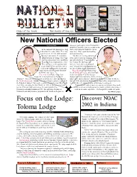 May 2002 New National Officers Elected by Andy Zahn Also Was a Participant in the Philmont OA Trail Crew in 2000