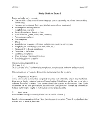 Study Guide to Exam 1