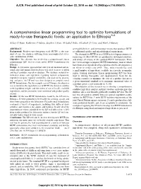 A Comprehensive Linear Programming Tool to Optimize Formulations of Ready-To-Use Therapeutic Foods: an Application to Ethiopia1–4