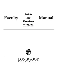 Faculty Manual Or in These Guidelines