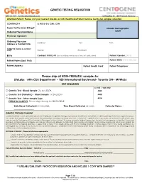 GENETIC TESTING REQUISITION Please Ship All NON-PRENATAL
