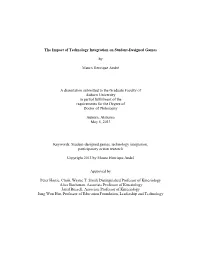 The Impact of Technology Integration on Student-Designed Games By