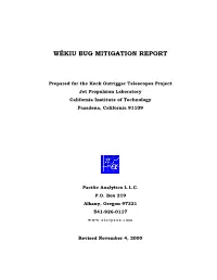 Wekiu Bug Mitigation Report