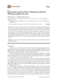 Equivalent Cement Clinker Obtained by Indirect Mechanosynthesis Process