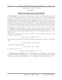 Lecture 7 Bounds on Option Prices. Bull Spreads