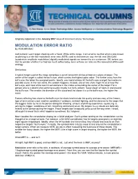 MODULATION ERROR RATIO by RON HRANAC